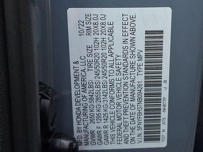 2022 Honda Pilot Sport