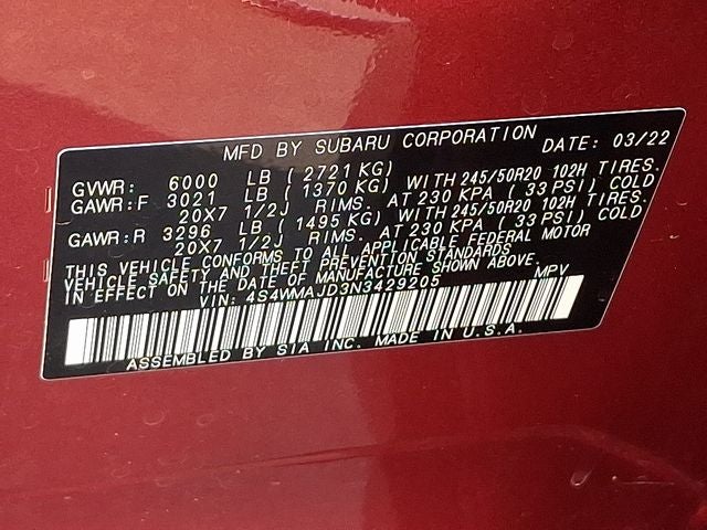 2022 Subaru Ascent Onyx Edition