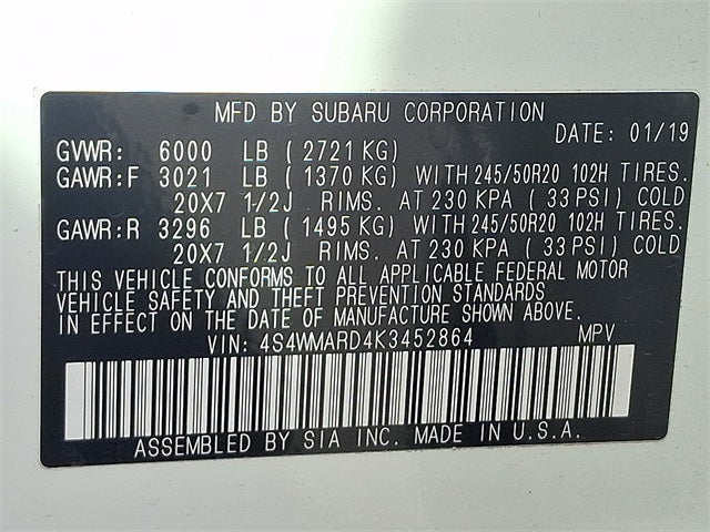 2019 Subaru Ascent Touring