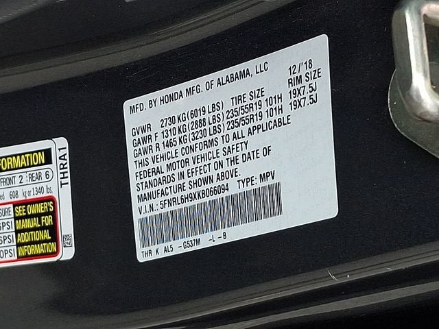 2019 Honda Odyssey Elite