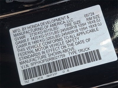 2024 Honda Ridgeline RTL