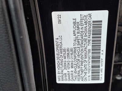 2022 Honda Accord Sedan Sport SE