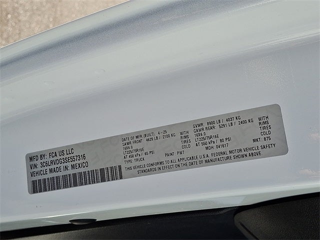 2025 RAM ProMaster 2500 Cargo Van Tradesman High Roof 159' WB w/Pass Seat